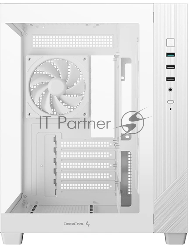 Компьютерный корпус Deepcool CG330 3F WH без БП, боковое окно (панорама), 3x120mm ARGB PWM вентилятора, белый, mATX (R-CG330-BKNGM3-G)