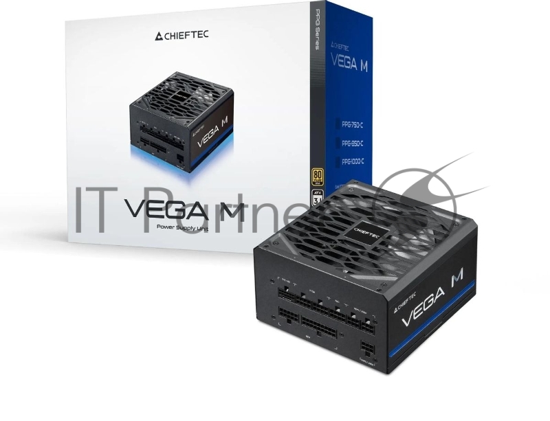 Блок питания Chieftec Vega M PPG-1000-C (ATX 3.1, 1000W, 80 PLUS GOLD, Active PFC, 135mm fan, Gen5 PCIe, Full Cable Management) Retail