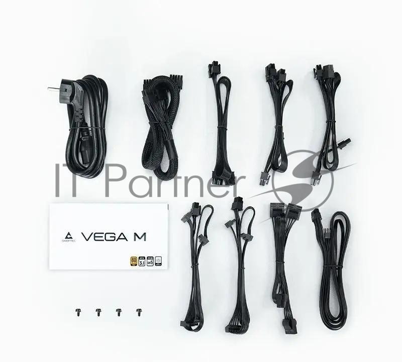 Блок питания Chieftec Vega M PPG-1000-C (ATX 3.1, 1000W, 80 PLUS GOLD, Active PFC, 135mm fan, Gen5 PCIe, Full Cable Management) Retail