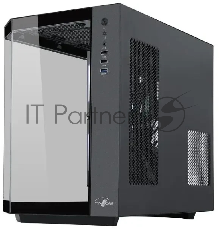 Корпус mATX Eurocase M2771 black, без БП, закаленное стекло 2 стороны