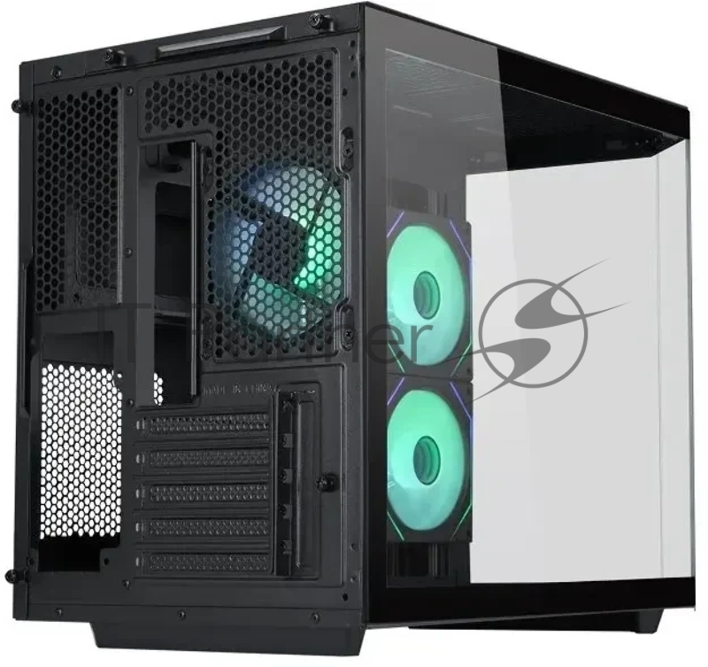 Корпус mATX Eurocase M2771 black, без БП, закаленное стекло 2 стороны