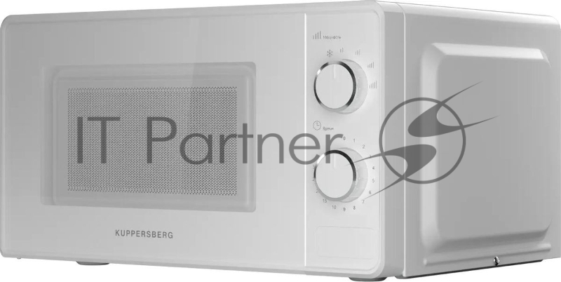 Микроволновая печь KUPPERSBERG TMW 203 W, отдельностоящая, 5 уровней мощности, объем 20 л, гриль, поворотный переключатель, таймер, блокировка от детей, поворотный стол, цвет белый