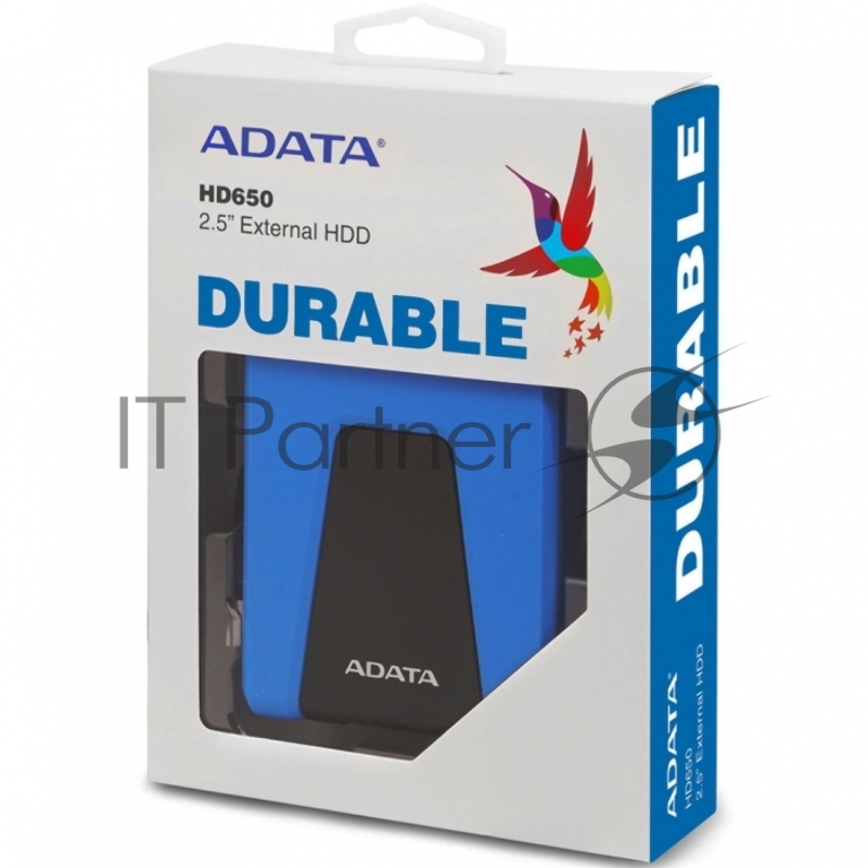 Внешний HDD 2.5 ADATA HD650, 1TB, USB 3.2 Gen 1 Type-A, 5400 rpm, синий