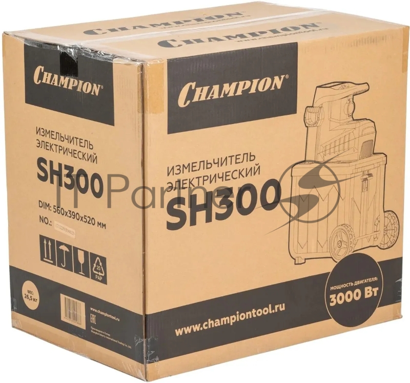 Садовый измельчитель Champion SH300 3000Вт 60об/мин