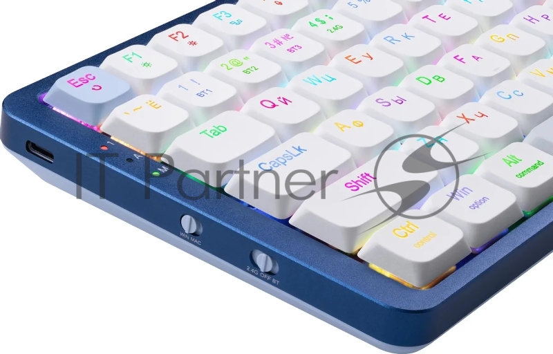 Клавиатура беспроводная DEFENDER Redragon Eva Pro white/blue (USB/BT, 96 клавиши) (72369)