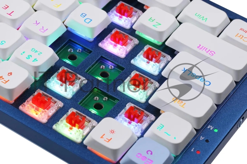 Клавиатура беспроводная DEFENDER Redragon Eva Pro white/blue (USB/BT, 96 клавиши) (72369)