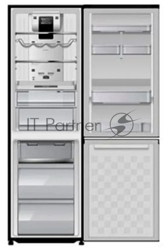 Холодильник Hitachi R-BG410PUC6 GbK черный двухкамерный 215/105л морозилка снизу