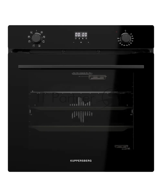 Духовой шкаф Kuppersberg, High-Tech, 72 л, поворотное/сенсорное управление, дисплей, таймер, 7 режимов, макс. температура 300 градусов, телескопические направляющие (на 1 уровень), цвет черный, цвет фурнитуры черный