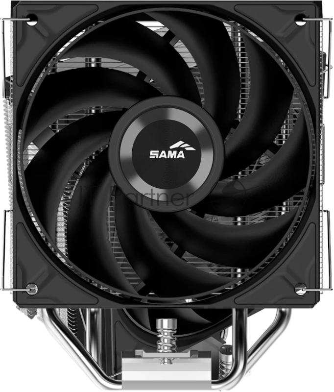 Кулер для процессора SAMA CPU Cooler SAMA A40P (240W, 4-pin PWM, 152mm, 4x6mm, 1x120mm, 75.2CFM, 29dBA, 2200RPM, S: 1851/1700/1200/115X, AM5/AM4, black/silver)