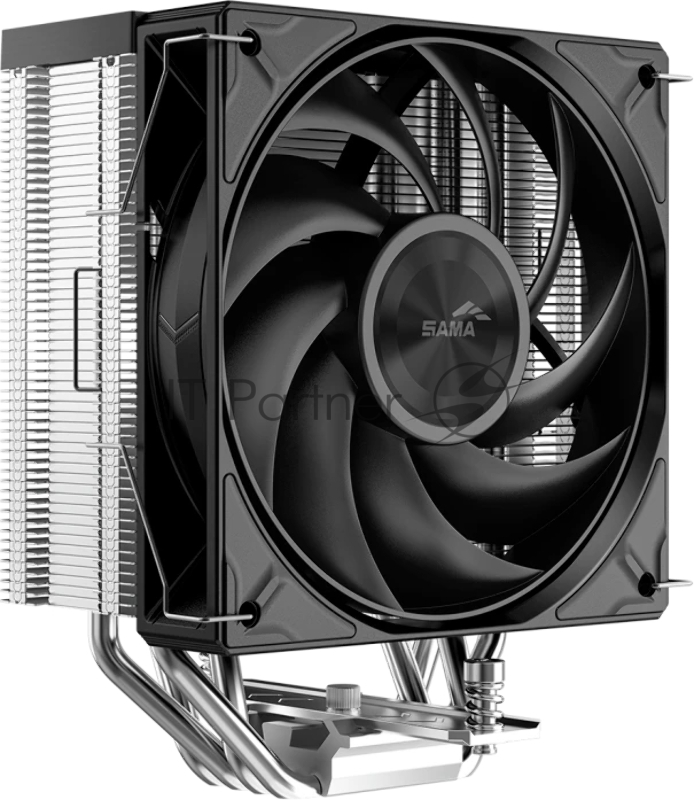 Кулер для процессора SAMA CPU Cooler SAMA A40P (240W, 4-pin PWM, 152mm, 4x6mm, 1x120mm, 75.2CFM, 29dBA, 2200RPM, S: 1851/1700/1200/115X, AM5/AM4, black/silver)