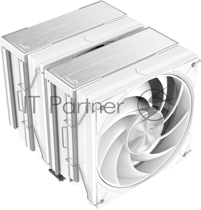 Кулер для процессора SAMA CPU Cooler SAMA A60W (265W, 4-pin PWM, 156.5mm, 6x6mm, 2x120mm, 78CFM, 29dBA, 2200RPM, S: 1851/1700/1200/115X, AM5/AM4, white)