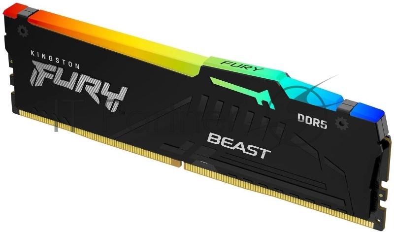 Оперативная память Kingston Fury Beast Black, DDR5, 32Gb (1x32 GB), 5200 MHz, CL40, радиатор, RGB, черный