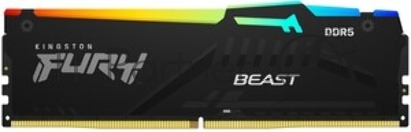 Оперативная память Kingston Fury Beast Black, DDR5, 32Gb (1x32 GB), 5200 MHz, CL40, радиатор, RGB, черный