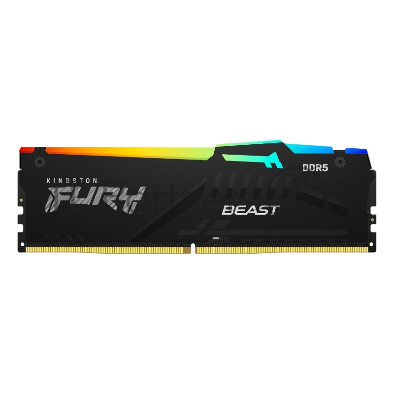 Оперативная память Kingston Fury Beast Black, DDR5, 32Gb (1x32 GB), 5200 MHz, CL40, радиатор, RGB, черный