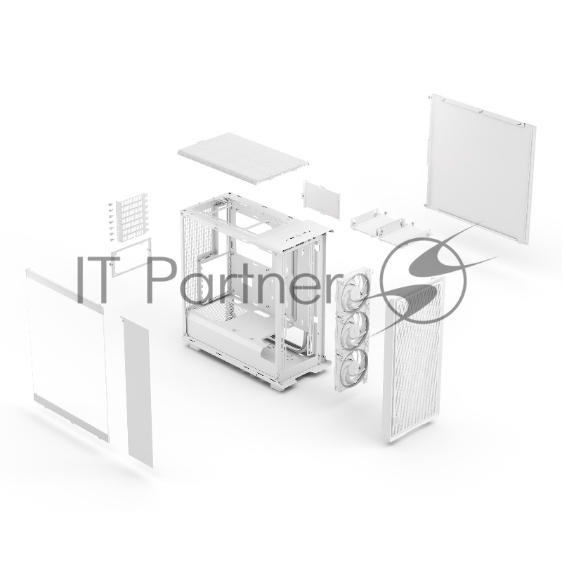 Корпус ПК без блока питания/ Case Fractal Design Epoch TG RGB Clear Tint, Midi-Tower, 3x120mm ARGB, 2xUSB-A 3.2 + 1xUSB 3.2 Type-C ATX, mATX, mITX, White