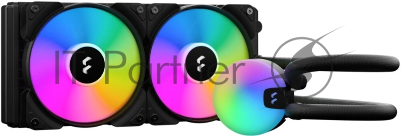 Система жидкостного охлаждения для ПК/ Water Cooling System Fractal Design Lumen S24 V2 RGB (180W, 240mm, Black, ARGB/ Fans: 2x120mm, 56CFM, 33.2dBA, 2000RPM/ Pump height 67mm, 22dBA, 4000RPM, Rad thickness 27mm/ S: 1851, 1700, 1200, 115X, 2011, 2066