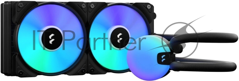 Система жидкостного охлаждения для ПК/ Water Cooling System Fractal Design Lumen S24 V2 RGB (180W, 240mm, Black, ARGB/ Fans: 2x120mm, 56CFM, 33.2dBA, 2000RPM/ Pump height 67mm, 22dBA, 4000RPM, Rad thickness 27mm/ S: 1851, 1700, 1200, 115X, 2011, 2066