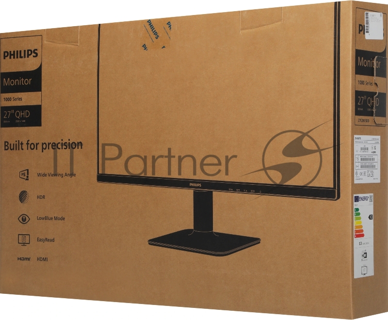 Монитор 27 Philips 27E2N1500L черный IPS LED 16:9 HDMI матовая 1000:1 300cd 178гр/178гр 2560x1440 75Hz DP Quad HD 2K (1440p) 3.19кг