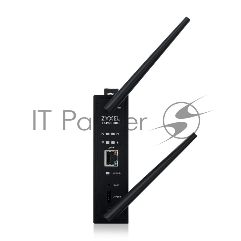 Точка доступа промышленная ZYXEL Wi-Fi 7 Industrial Access Point Zyxel NebulaFlex Pro IAP500BE, 802.11be (BE5100), MU-MIMO 2x2+2x2, external antennas (included), 1xLAN 2.5GE, PoE or dual power DC-input, DIN rail/wall mount