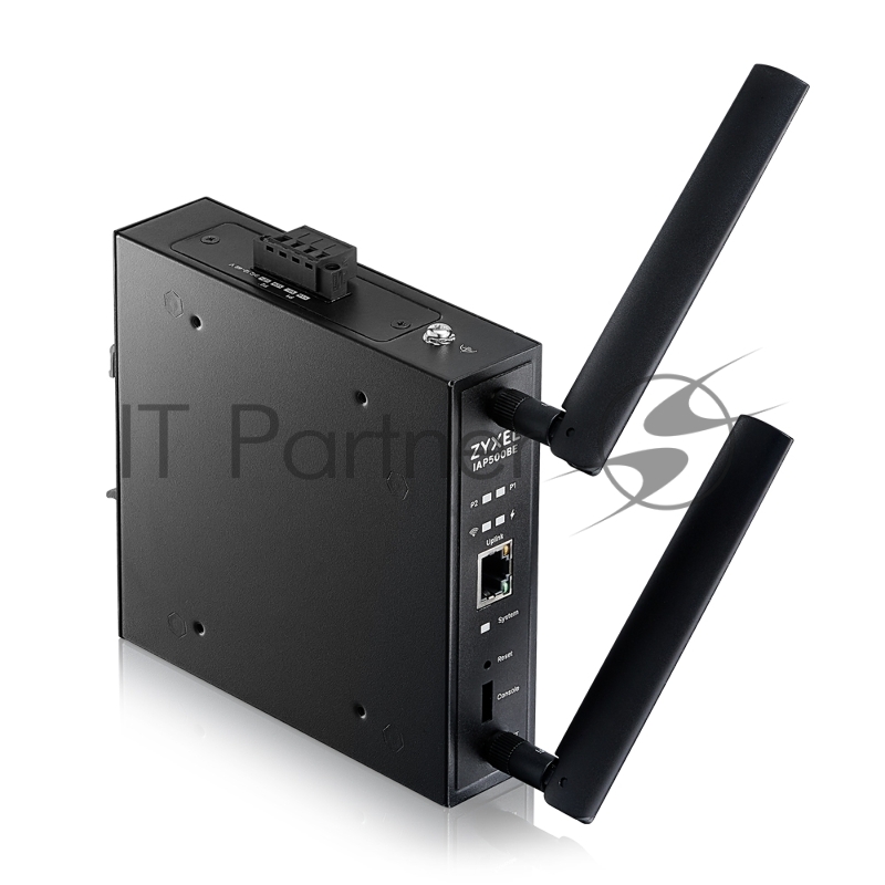 Точка доступа промышленная ZYXEL Wi-Fi 7 Industrial Access Point Zyxel NebulaFlex Pro IAP500BE, 802.11be (BE5100), MU-MIMO 2x2+2x2, external antennas (included), 1xLAN 2.5GE, PoE or dual power DC-input, DIN rail/wall mount