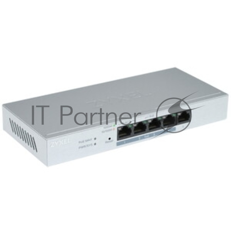 Коммутатор ZYXEL Web-managed Gigabit PoE Switch Zyxel GS1200-5HPv3, 5xRJ-45: 1G (4xPoE+), 68W PoE budget, desktop, fanless