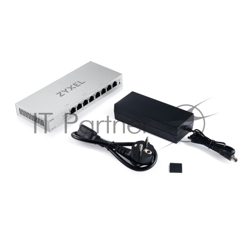 Коммутатор ZYXEL Web-managed Gigabit PoE Switch Zyxel GS1200-8HPv3, 8xRJ-45: 1G (4xPoE+), 68W PoE budget, desktop, fanless