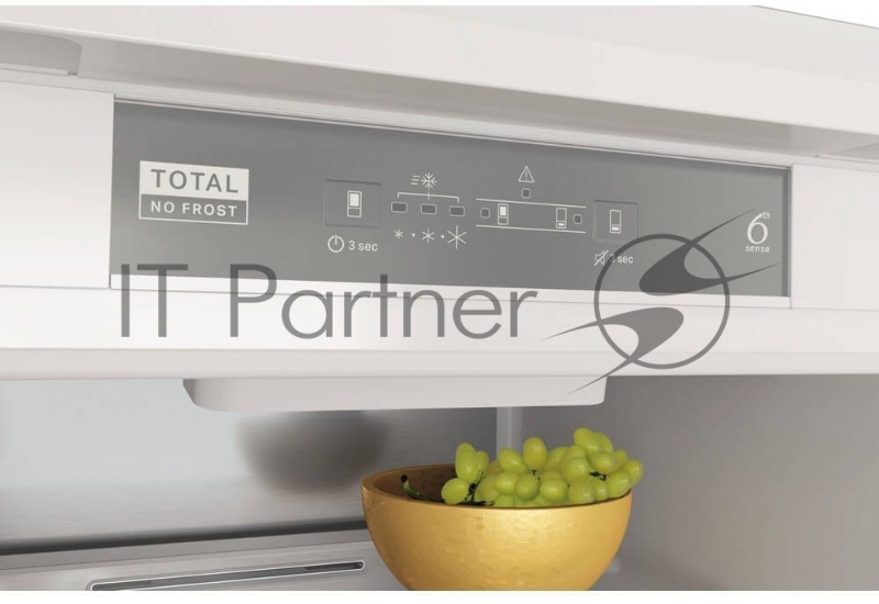 Встраиваемый холодильник Whirlpool WHC20T352 60 см, 193х54.5х54 см, 182/68 л, инверторный компрессор, Full No Frost, автоматическая разморозка, зона свежести, перенавешиваемые дверцы, скользящие направляющие, LED освещение Италия