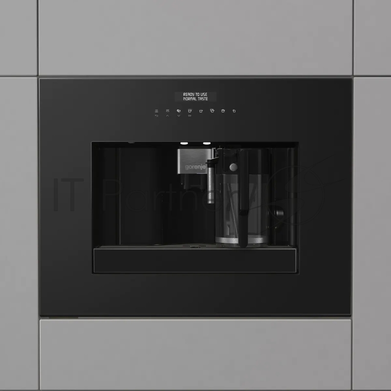Встраиваемая кофемашина Gorenje CM4G8BG, давление 15 бар, кофемолка, мощность 1350 Вт, регулирование крепости кофе, автоматическое промывание системы, капучинатор, автоматическое приготовление эспрессо, программа очистки от накипи, регулирование темп