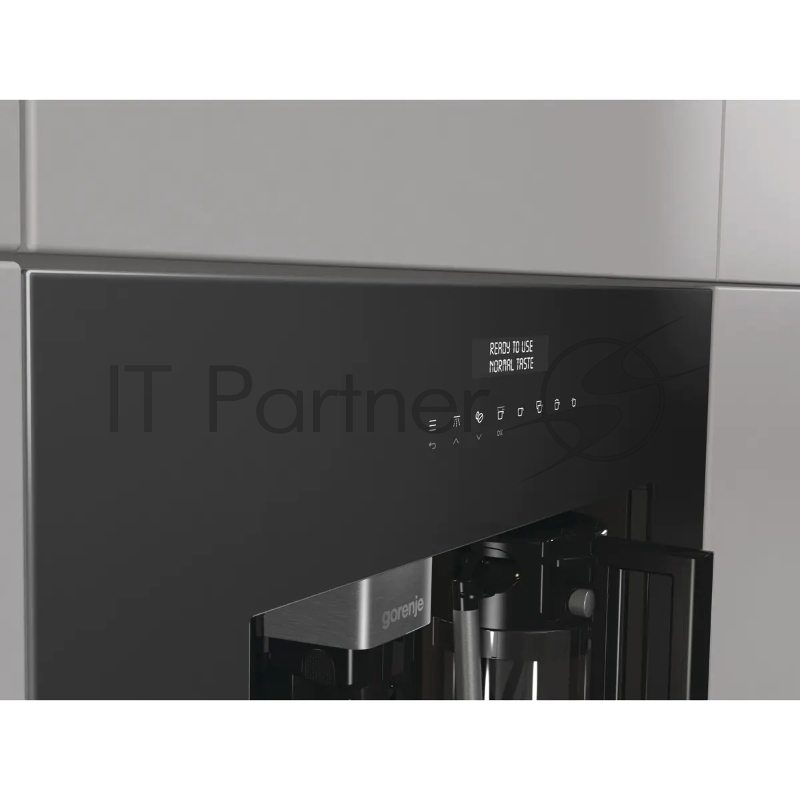 Встраиваемая кофемашина Gorenje CM4G8BG, давление 15 бар, кофемолка, мощность 1350 Вт, регулирование крепости кофе, автоматическое промывание системы, капучинатор, автоматическое приготовление эспрессо, программа очистки от накипи, регулирование темп