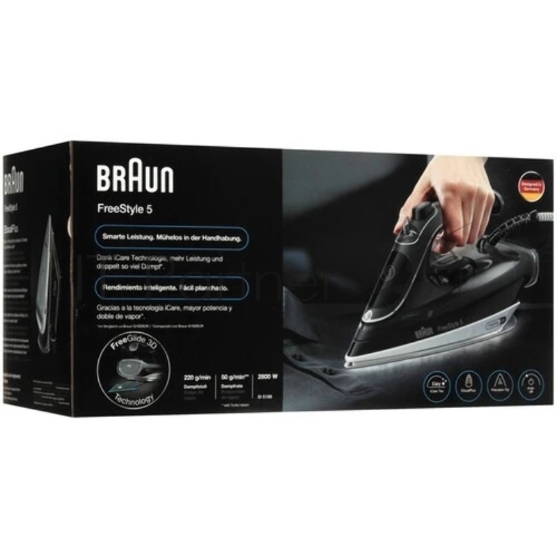 Утюг Braun SI5188BK черный/серый, 2800 Вт, 50 г/мин, 220 г/мин, 330 мл