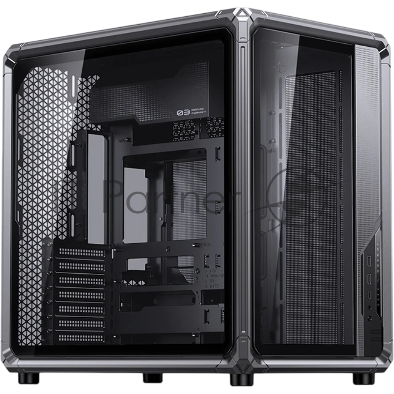 Корпус без блока питания Case JONSBO X400, Midi-Tower, TG, no fan, 2xUSB-A 3.0 + 1xUSB-C 3.2, ATX, mATX, mITX Grey