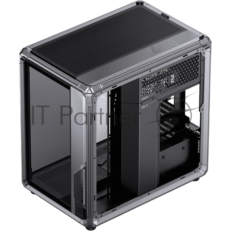 Корпус без блока питания Case JONSBO X400, Midi-Tower, TG, no fan, 2xUSB-A 3.0 + 1xUSB-C 3.2, ATX, mATX, mITX Grey