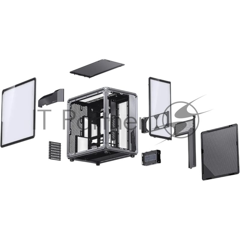 Корпус без блока питания Case JONSBO X400, Midi-Tower, TG, no fan, 2xUSB-A 3.0 + 1xUSB-C 3.2, ATX, mATX, mITX Grey