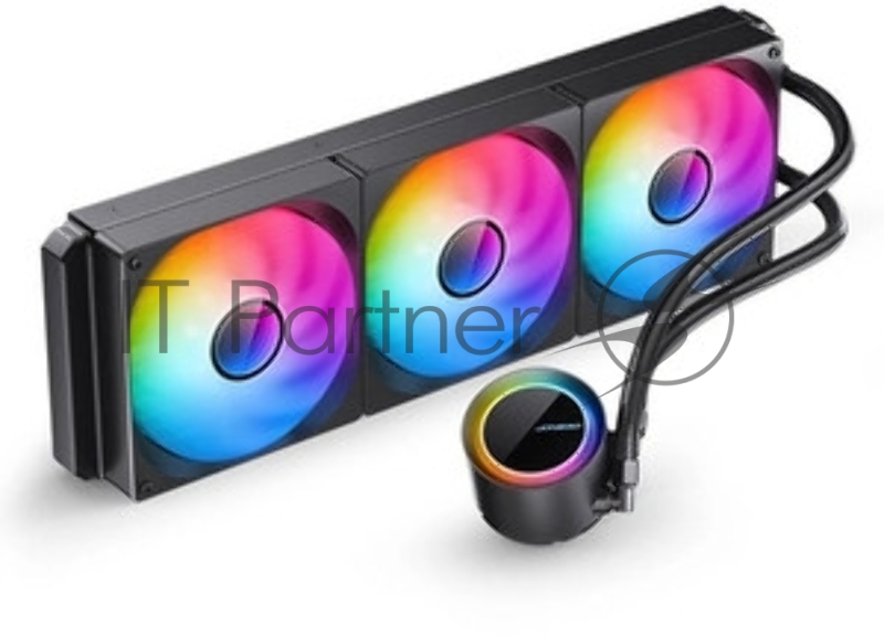 Система жидкостного охлаждения Water Cooling System JONSBO TG-420 ARGB Black (300W, 420mm, Black, ARGB/ Fans: 3x140mm, 93.73CFM, 36.2dBA, 1800RPM/ Pump height 54.55mm, 30dBA, 2400RPM, Rad thickness 54.5mm/ S: 1851, 1700, 1200, 115X, AM5, AM4)