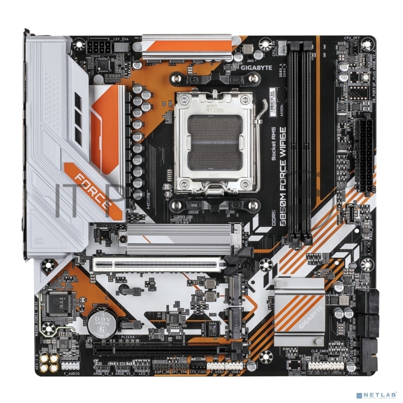 Материнская плата Gigabyte B850M FORCE WF6E (V1.2), AM5, AMD B850, 2xDDR5, 4xSATA, 3xM.2, 1xPCIe 5.0 x16, 1xPCIe 4.0 x4, 1xDP, 1xHDMI, 1x2.5Gb LAN, Wi-Fi 6E, Bluetooth 5.3, 1xUSB-C 5Gbps, 1xUSB-A 10Gbps, 2xUSB-A 5Gbps, 2xUSB-A 2.0, 3x3.5 мм, 7.1, mAT