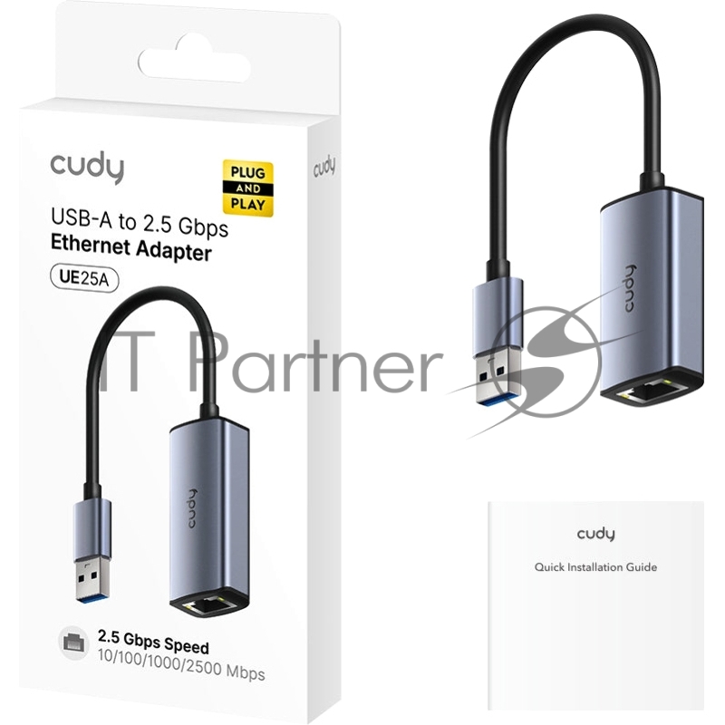 Сетевой адаптер USB-A Cudy UE25A, 1х2.5 Гбит/с, USB-A 3.0