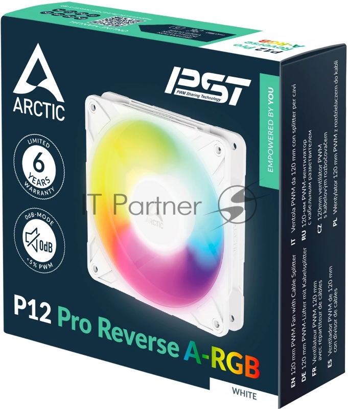 Вентилятор корпусной ARCTIC P12 Pro Reverse - A-RGB (White) retail арт. (ACFAN00325A)