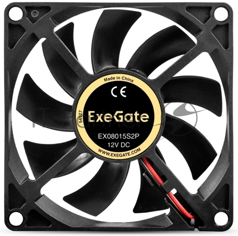 Вентилятор 12В DC ExeGate EX08015S2P (80x80x15 мм, Sleeve bearing (подшипник скольжения), 2pin, 2000RPM, 20dBA)