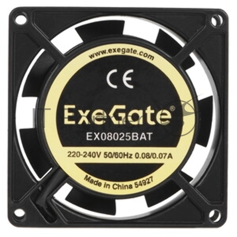Вентилятор 12В DC ExeGate EX08025H2P (80x80x25 мм, Hydraulic bearing (гидродинамический), 2pin, 2200RPM, 22dBA)