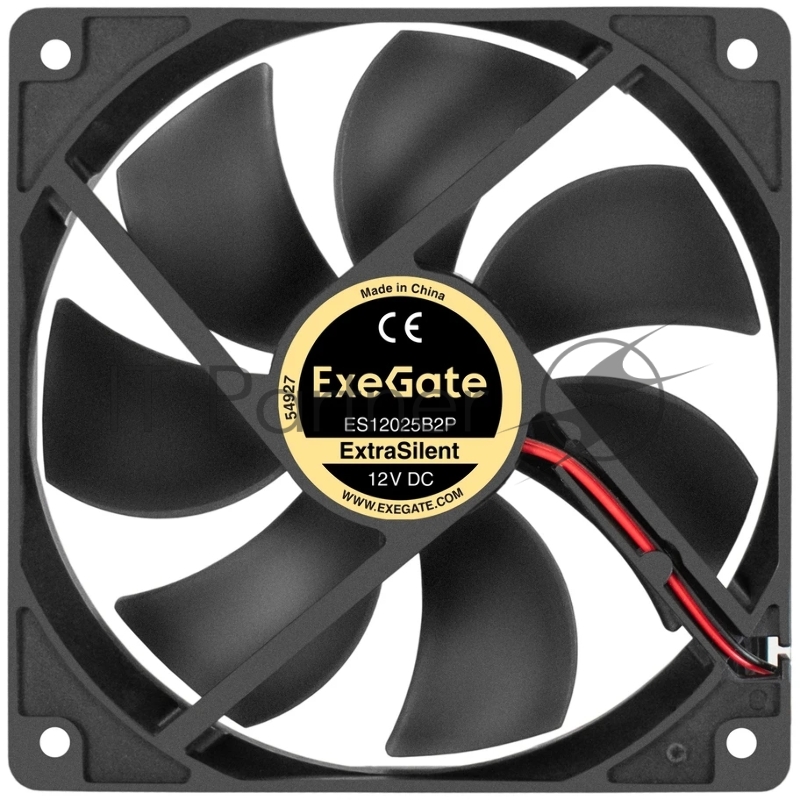 Вентилятор 12В DC ExeGate ExtraSilent ES12025B2P (120x120x25 мм, 2-Ball (двойной шарикоподшипник), 2pin, 1300RPM, 22dBA)