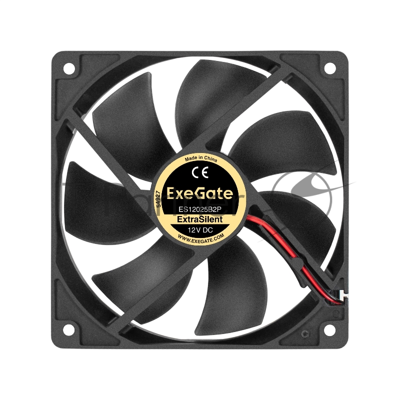 Вентилятор 12В DC ExeGate ExtraSilent ES12025B2P (120x120x25 мм, 2-Ball (двойной шарикоподшипник), 2pin, 1300RPM, 22dBA)