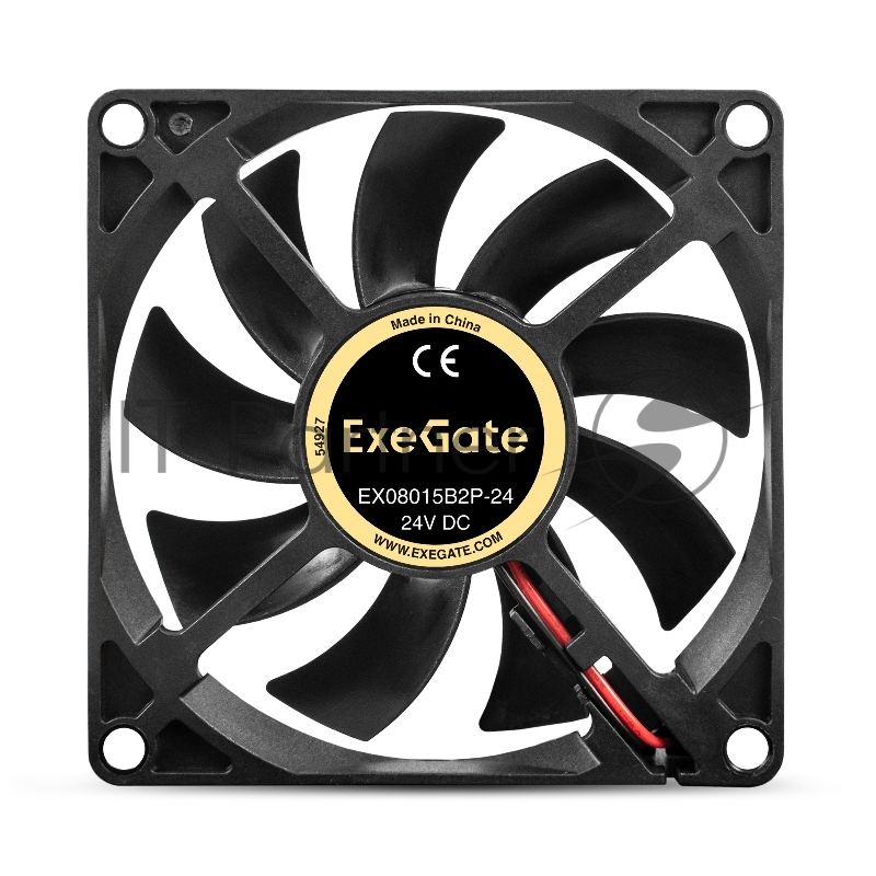 Вентилятор 24В DC ExeGate EX08015B2P-24 (80x80x15 мм, 2-Ball (двойной шарикоподшипник), 2pin, 2550RPM, 30dBA)