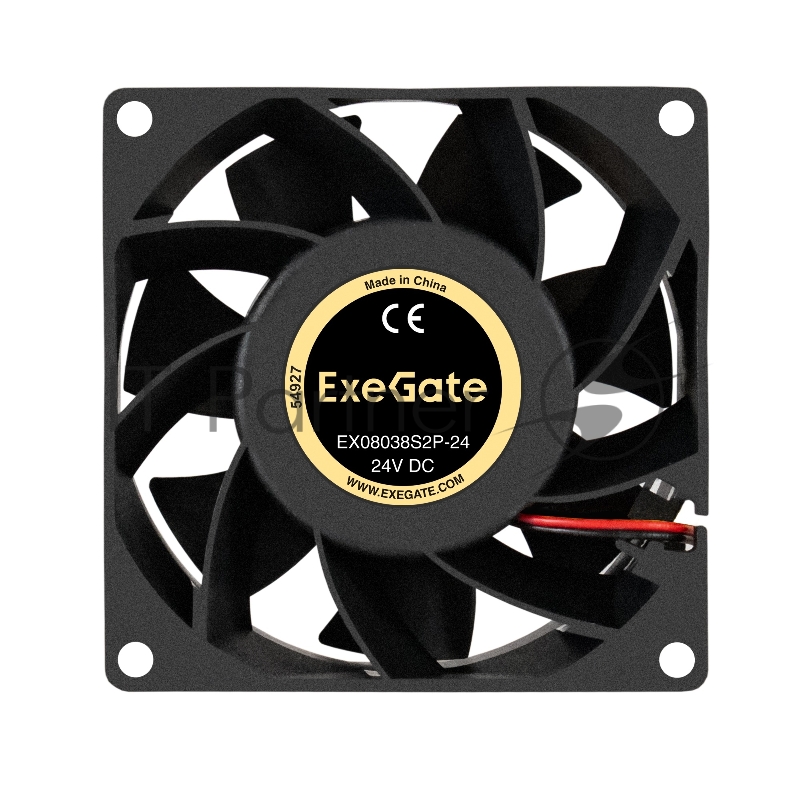 Вентилятор 24В DC ExeGate EX08038S2P-24 (80x80x38 мм, Sleeve bearing (подшипник скольжения), 2pin, 4500RPM, 43dBA)
