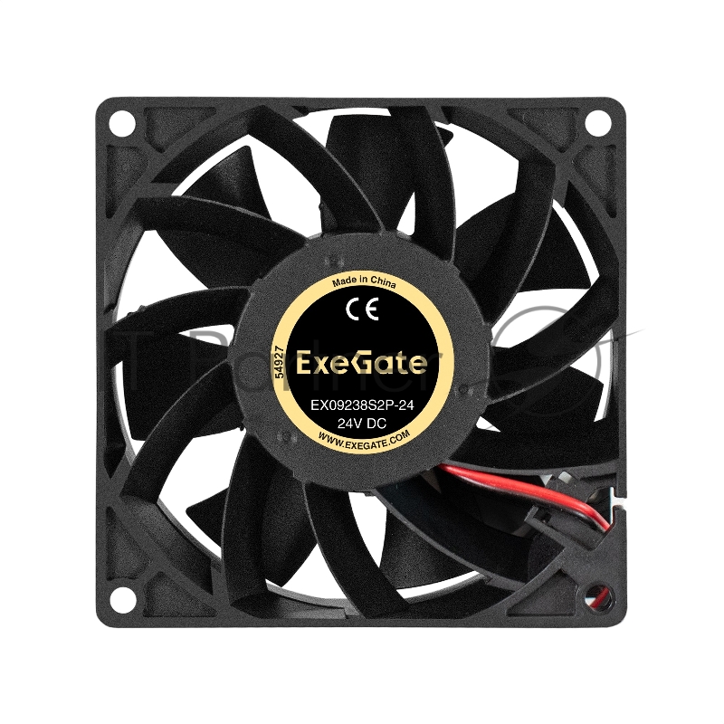 Вентилятор 24В DC ExeGate EX09238S2P-24 (92x92x38 мм, Sleeve bearing (подшипник скольжения), 2pin, 4500RPM, 48dBA)