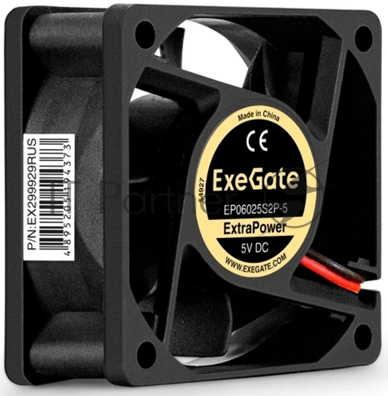 Вентилятор 5В DC ExeGate ExtraPower EP06025S2P-5 (60x60x25 мм, Sleeve bearing (подшипник скольжения), 2pin, 4800RPM, 33dBA)