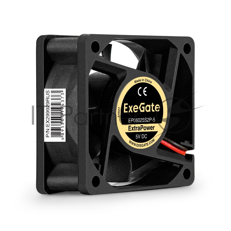 Вентилятор 5В DC ExeGate ExtraPower EP06025S2P-5 (60x60x25 мм, Sleeve bearing (подшипник скольжения), 2pin, 4800RPM, 33dBA)