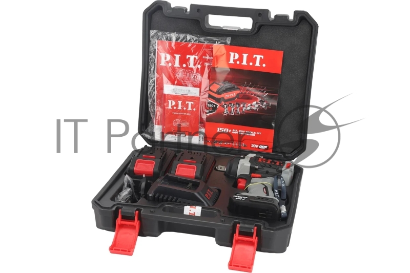 Гайковерт P.I.T. IMPACT аккум. бесщеточный PIW20H-600A/2 (20В, 600Нм, 1/2, 3ск, 0-2800уд/мин,2х4Ач)