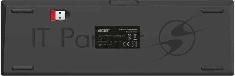 Клавиатура Acer Nitro OKR400 механическая черный USB беспроводная BT/Radio Multimedia for gamer LED (ZL.KBDEE.01A) кабель 1.5м