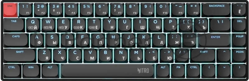 Клавиатура Acer Nitro OKR400 механическая черный USB беспроводная BT/Radio Multimedia for gamer LED (ZL.KBDEE.01A) кабель 1.5м