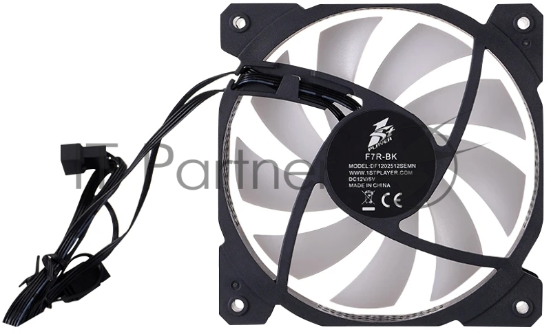 Вентилятор для корпуса 1STPLAYER F7R Black F7R-BK 120mm, 600-1800rpm, 56.34CFM, 36.99dBa, BULK